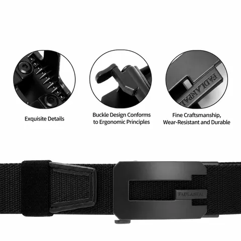 Men Tactical Canvas Belt Automatic Metal Buckle Adjustable Casual Outdoor Military Webbing Belt Waistband