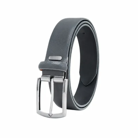 Men's Casual Business Leather Belt Solid Color Pin Buckle Split Cowhide Belt For Daily Commute Formal Wear