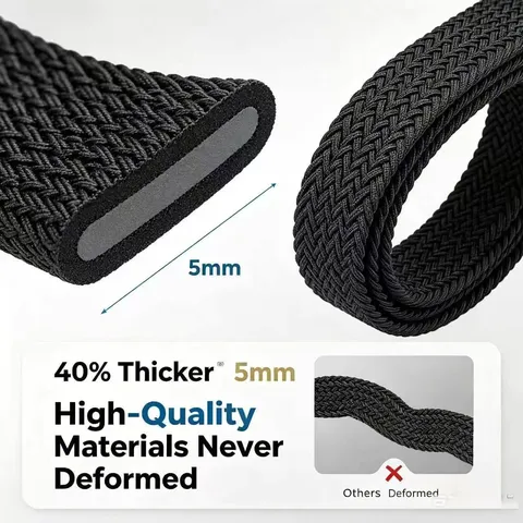 Men's Stretch Braided Elastic Woven Casual Golf Belt Metal Pin Buckle Fashion Accessories