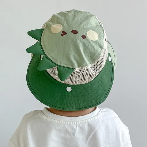 Chapeau de Soleil Enfant Été Respirant Maille Dessin Animé Animal Large Bord Bob Tout-Petits Extérieur Protection Solaire Plage