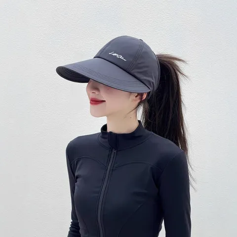 Style INS Femmes Hommes Visière de Soleil à Séchage Rapide Bord Surdimensionné Casquette de Baseball Vide