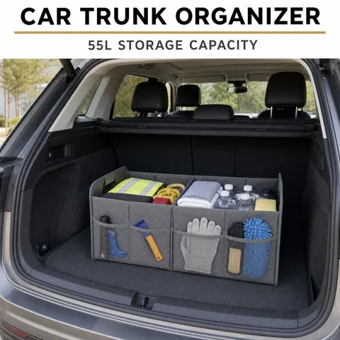 Car Trunk Organizer Foldable Storage Box Large Capacity Oxford Cloth Portable Car Boot Storage Container