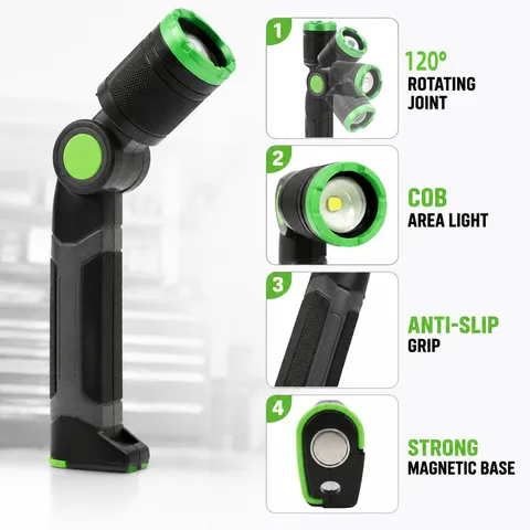 Lampe de Camping LED Pliable Rechargeable Lampe de Travail Extérieure Torche Magnétique Portable pour Randonnée