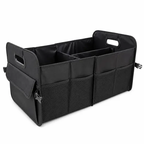 Organizador de Maletero de Coche Caja de Almacenamiento Plegable Gran Capacidad Tela Oxford Bolsa de Almacenamiento con Divisores Bolsillos