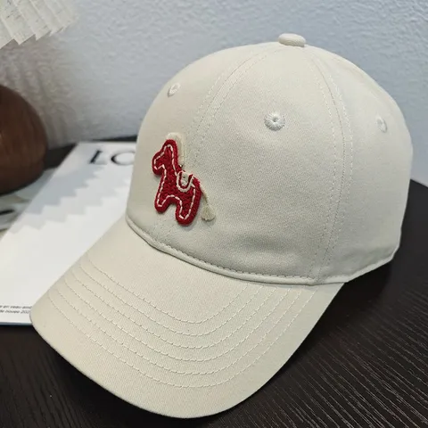 Casquette de Baseball en Coton Unisexe Brodé Pony Classique Casual Protection Solaire Réglable Sport en Plein Air
