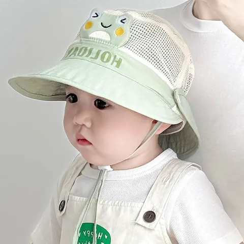 Chapeau Bob de Protection Solaire d'Été pour Enfants Maille Respirante Mignon Animal de Dessin Animé Plage En Plein Air Pour Filles