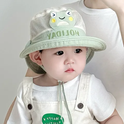 Chapeau Bob de Protection Solaire d'Été pour Enfants Maille Respirante Mignon Animal de Dessin Animé Plage En Plein Air Pour Filles