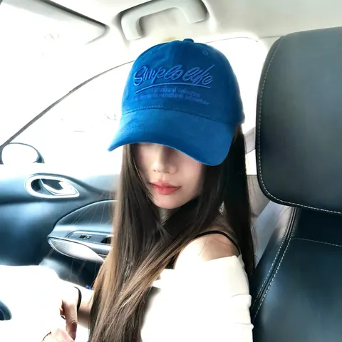 Casquette de Baseball Femme Vintage Broderie Lettre Coton Dad Hat Ajustable Chapeau de Soleil
