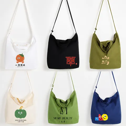Bolso De Hombro De Lona De Gran Capacidad Mezcla De Poliéster Y Algodón Bolso De Mano Para Estudiantes De Uso Diario Bolso Casual