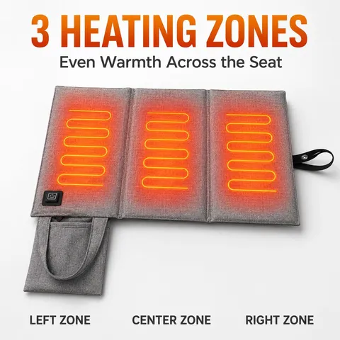 Portable Foldable Outdoor Heated Seat Cushion USB Powered Waterproof Camping Picnic Warming Pad Winter Thermal Mat
