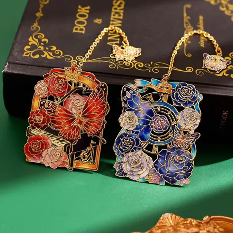 Vintage Retro Calado Metal Marcador Mariposa Clásico Estilo Chino Marcador Creativo Arte Souvenir Regalo