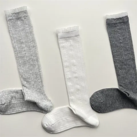 Dames Zomer Dunne Ademende Mesh Kantafwerking KuitSokken Effen Kleur Lyocell Mix Veelzijdige Casual BuisSokken