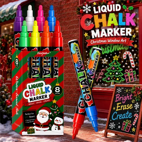 Colorful Liquid Chalk Markers 8 Colors Erasable Fluorescent Pens For LED Light Board Window Glass School Supplies