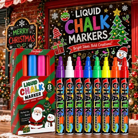 Colorful Liquid Chalk Markers 8 Colors Erasable Fluorescent Pens For LED Light Board Window Glass School Supplies