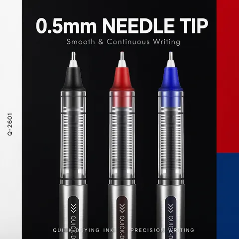 Bolígrafo de Gel Líquido Directo de 0.5mm Secado Rápido Escritura Suave Oficina Negocios Escuela Papelería Negro Rojo Azul Set de Bolígrafos