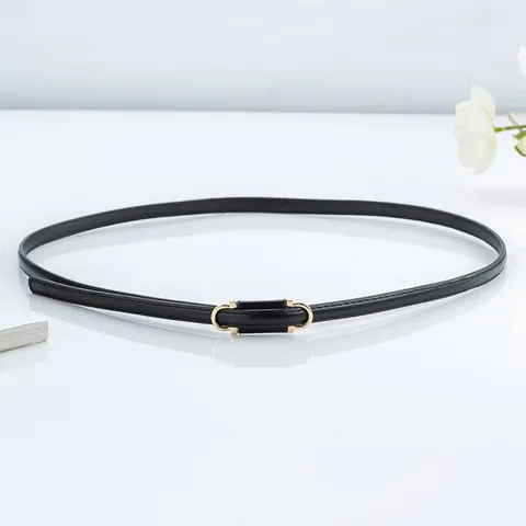 Ceinture Fine en Similicuir Casual Mode pour Femme Élégante Minimaliste Boucle à Ardillon Robe Pull Bande de Taille Décorative