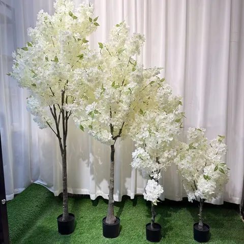Wedding Small Artificial Cherry Blossom Tree Silk Flower Peach Tree Bonsai Plant For Mall Event Home Decor