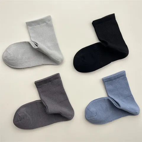 Calcetines de Caña Media Casual de Algodón Transpirable para Hombre Color Sólido Versátil Deportivo