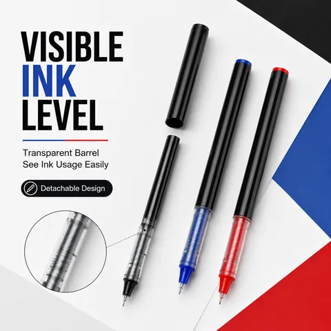 Bolígrafo de Gel Líquido Directo de 0.5mm Escritura Suave Tinta Bolígrafo Rollerball Para Estudiante Oficina Escuela Suministros