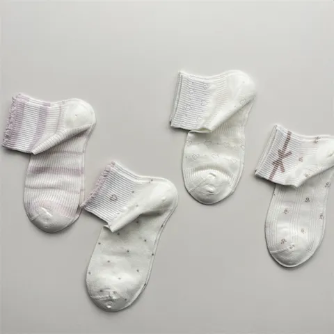Calcetines Cortos de Algodón Transpirables de Malla para Mujer Calcetines Casuales de Rayas Lunares Lazo Corte Bajo Ropa Diaria de Verano