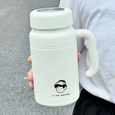Tazza Termica in Acciaio Inossidabile Bottiglia d'Acqua Isolata Portatile Con Infusore per Tè E Manico Per Ufficio All'aperto