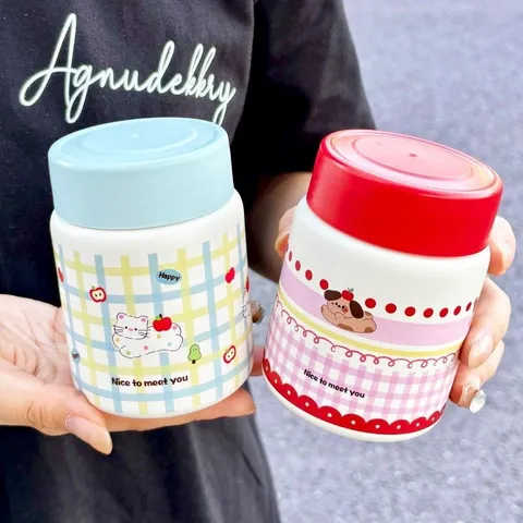 Mini Stainless Steel Thermos Cup Cute Cartoon Vacuum Flask Insulated Water Bottle With Temperature Display