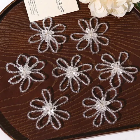 Koreanisch Minimalistisch Glasperle Hohle Blume DIY Zubehör Ohrring Brosche Haarspange Dekorative Charms