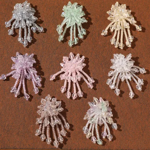 Dopamine Candy Color Beaded Tassel Flower DIY Jewelry Accessories For Earring Hair Accessory Shoe Decoration Handcrafted Glass Bead Charms