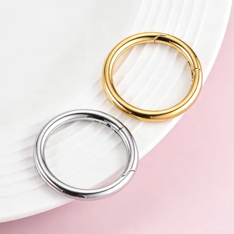 Stainless Steel Spring Round Clasp Metal O Ring Carabiner For DIY Jewelry Making Necklace And Bag Accessories
