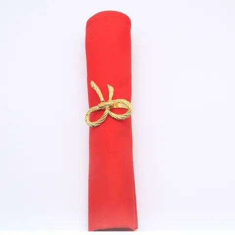 Rond de Serviette Nœud en Métal Moderne Minimaliste Élégant Or Argent Porte-Serviette pour Fête de Mariage Décoration de Table