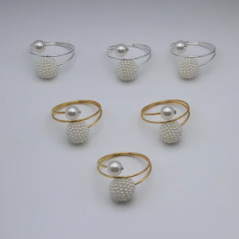 Rond de Serviette Boule de Myrica en Métal Porte-Serviette Perle Électroplaqué Pour Décoration de Table