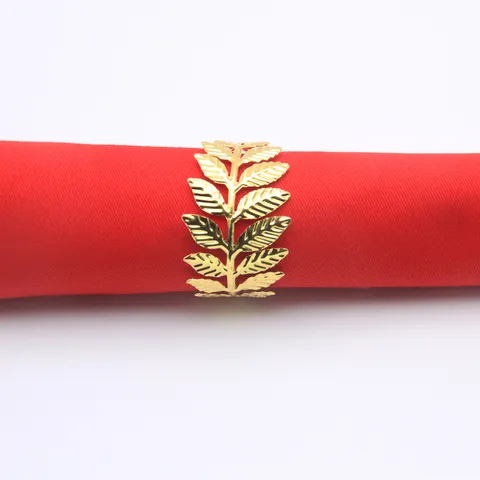 Gold Silver Metal Leaf Napkin Rings Hollow Out Napkin Holders Table Setting Decor For Wedding Party Dining Table Kitchen Home