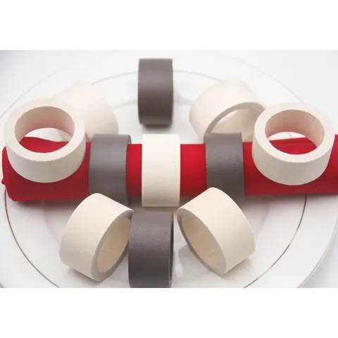 Rond de Serviette en Bois Couleur Unie Minimaliste Élégant Polyvalent Décoration de Table d'Hôtel Porte-Serviette