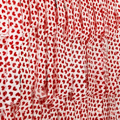 Valentine Heart Crepe Paper Streamer Roll Wedding Party Decoration Red Heart Patterned Ribbon For Home Festive Room Decor