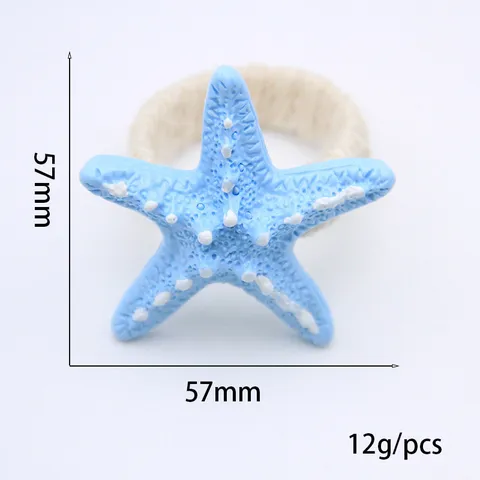 Modern Minimalist Resin Blue Starfish Napkin Ring Hotel Table Setting Decorative Napkin Buckle Dinner Table Decor