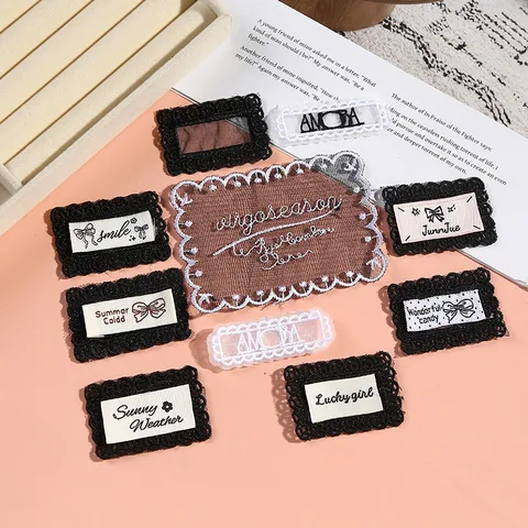 Schwarz Und Weiß Spitze Buchstabe Stickerei Flicken Schleife Dekorative Kleidungszubehör DIY Applikation Flicken Zum Nähen