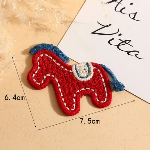 Süße Cartoon Pferd Polyester Stickerei Aufnäher Tier Applikation DIY Kleidung Abzeichen Für Kleidung Und Taschen