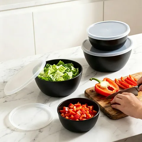 Ensemble de Boîtes de Conservation en Plastique Bols Scellés Fraîcheur Compatibles Micro-Ondes Organisateur de Cuisine pour Réfrigérateur