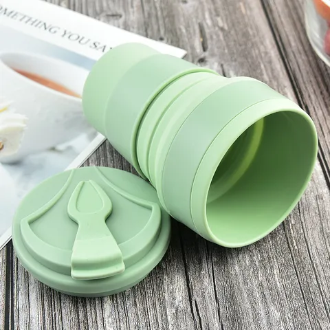 Portable Silicone Foldable Water Bottle Telescopic Travel Cup High Temperature Resistant Outdoor Sports Coffee Mug