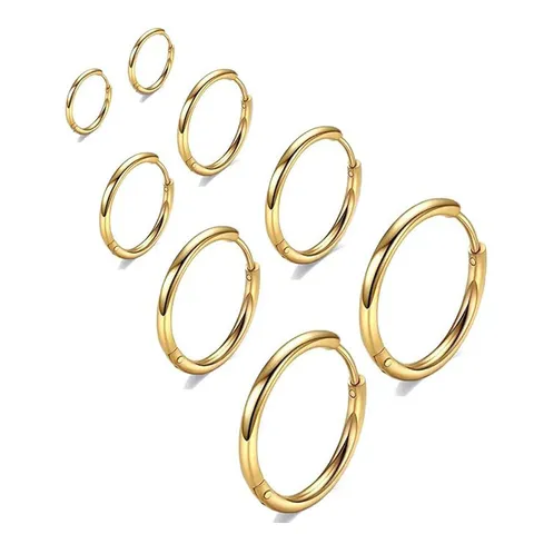 Orecchini a Cerchio in Acciaio Inossidabile Minimalista per Donna Uomo Cerchio Geometrico Fibbia per Orecchio Gioielli Semplici Orecchini in Metallo Lucido Regalo