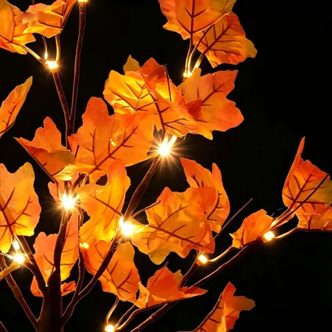 LED Maple Leaf Tree Light Artificial Autumn Fall Tree Lamp Warm White for Home Room Party Christmas Decor