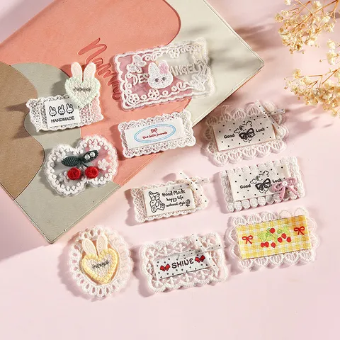 Koreaanse Schattige Cartoon Kant Stoffen Patch DIY Kleding Accessoires Geborduurd Dier Fruit Applique Voor Kleding Decor