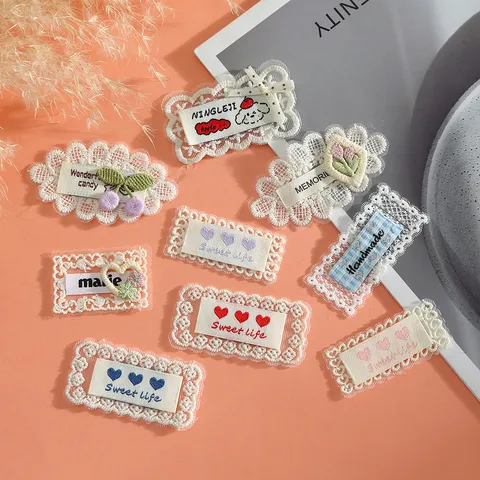 Kant Bloem Borduurwerk Patches Schattige Applicatie Naaien Strijken DIY Kleding Accessoires Decoratieve Badges