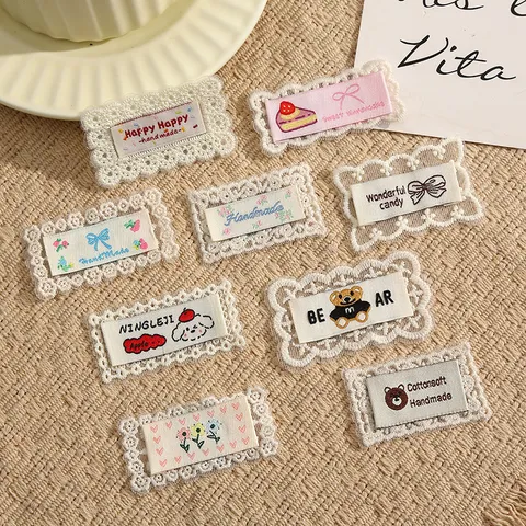 DIY Geborduurde Kantafwerking Stoffen Patch Schattig Cartoon Patroon Strijkapplicatie Kleding Accessoires Naaiwerk
