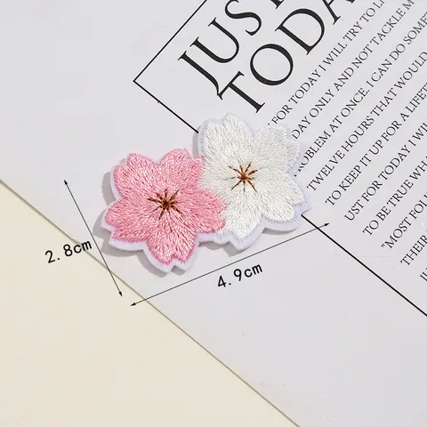 Kersenbloesem Geborduurde Stofpatch DIY Decoratieve Strijkpatch Bloem Patches Voor Kleding Accessoires