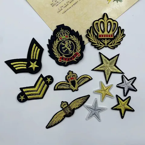 Creative DIY Heart Star Crown Badge Embroidery Patches Iron On Applique Garment Clothing Repair Decorative Accessories