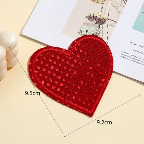 Stoffen Patch Hart Luipaardprint Pailletten Geborduurd Applique Voor Jeans Kleding Rugzak