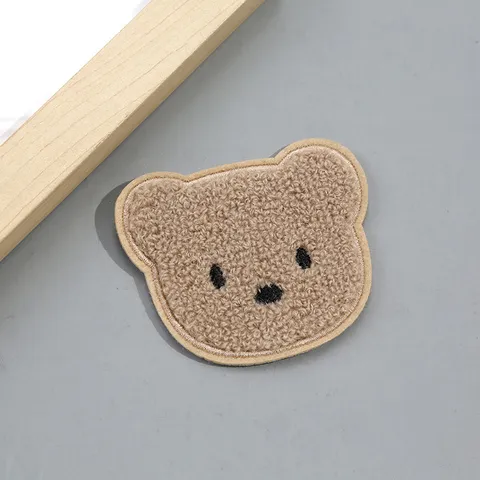 Cute Cartoon Plush Fabric Patches 3D Embroidered Bear Rabbit Applique For Clothing Shoes Hats DIY Decorative Craft
