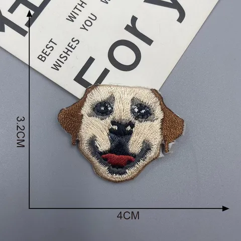 Cute Cartoon Dog Embroidered Patch Animal Iron On Patches For Jeans Hoodies Clothes DIY Repair Decorative Applique