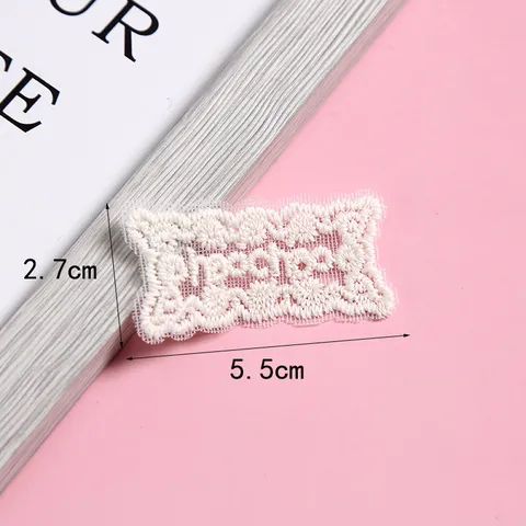 Witte Kant Borduurwerk Patch Mesh Applique DIY Kleding Accessoires Voor Kleding Jas Hoed Tas Decoratieve Patches